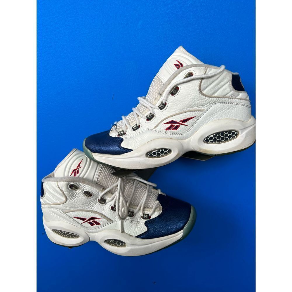 Reebok Question Mid 2016 Blue Toe Size 10